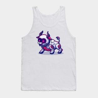 Cute Bull Robot Cartoon Tank Top